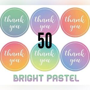 BEST SELLING! 🌸50 Bright Pastel thank you stickers
